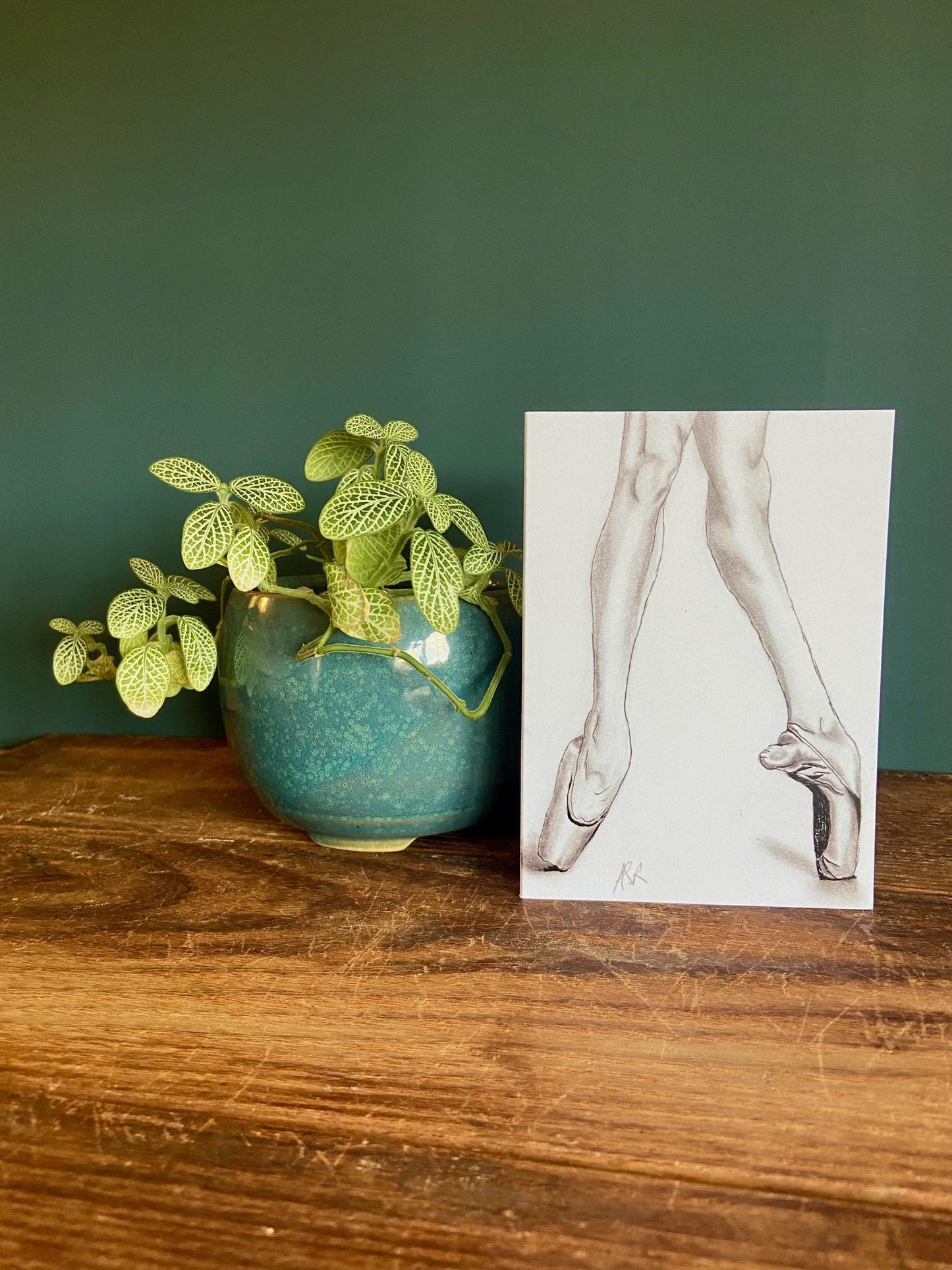 Ballet Shoes Card: Hand-Illustrated A6 Blank Card "Satin Shoes"